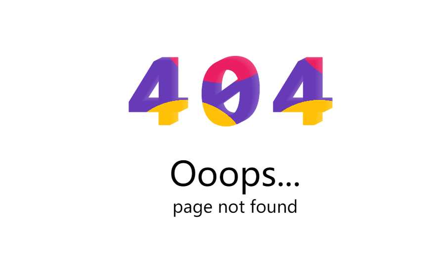 炫彩文字404动画模板